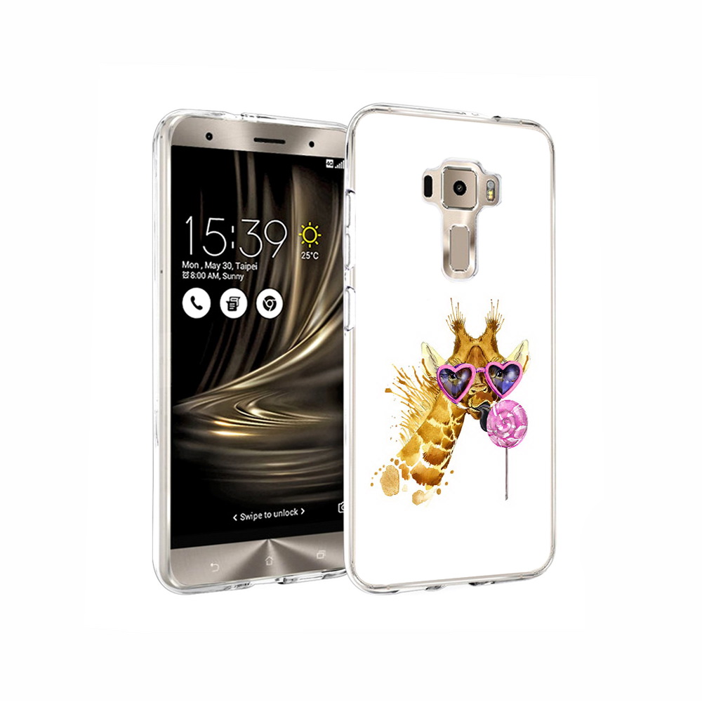 

Чехол MyPads Tocco для Asus ZenFone 3 акварельный жираф, Прозрачный, Tocco