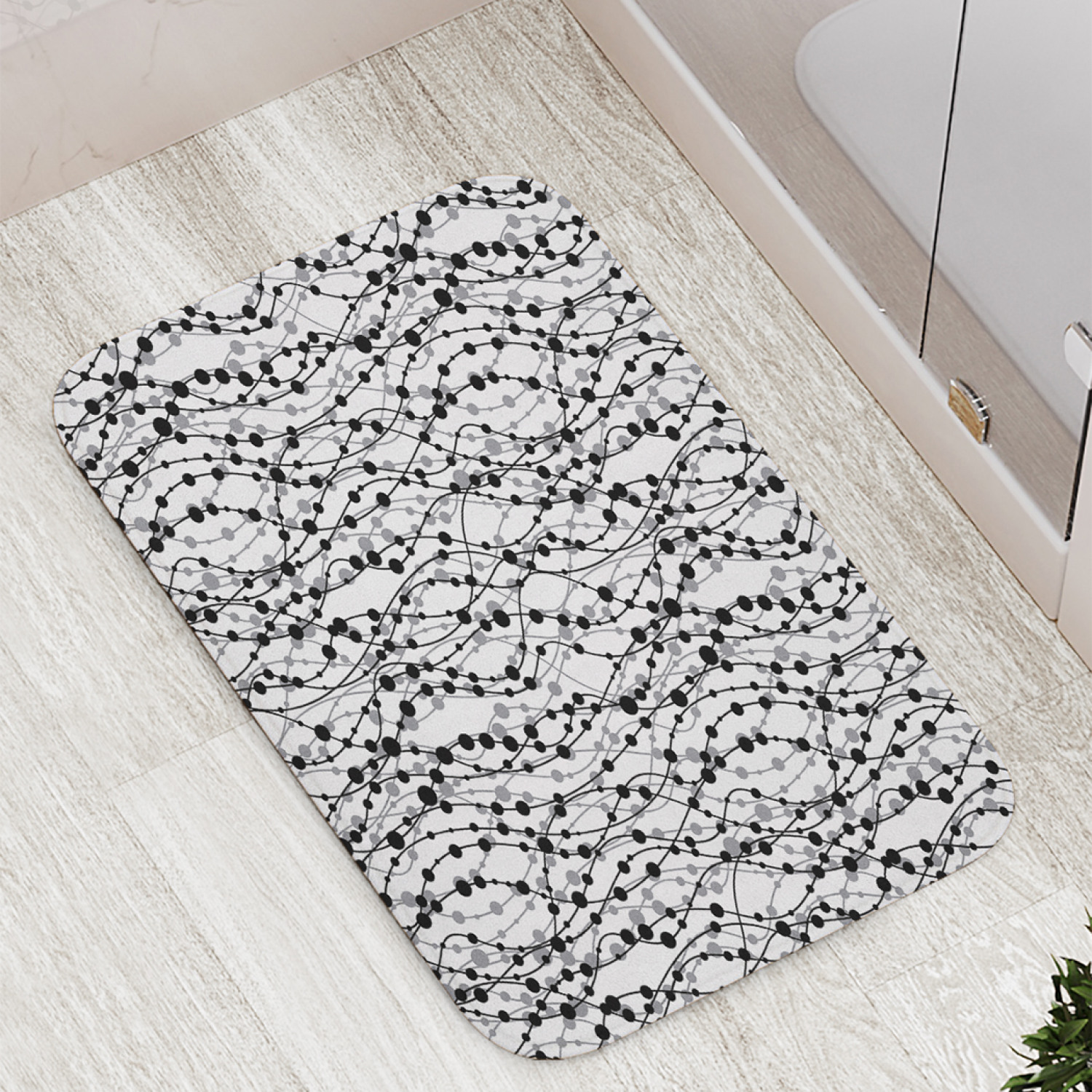 

Коврик противоскользящий JoyArty "Бисер на линиях" для ванной, сауны, бассейна, 77х52 см, Бисер на линиях