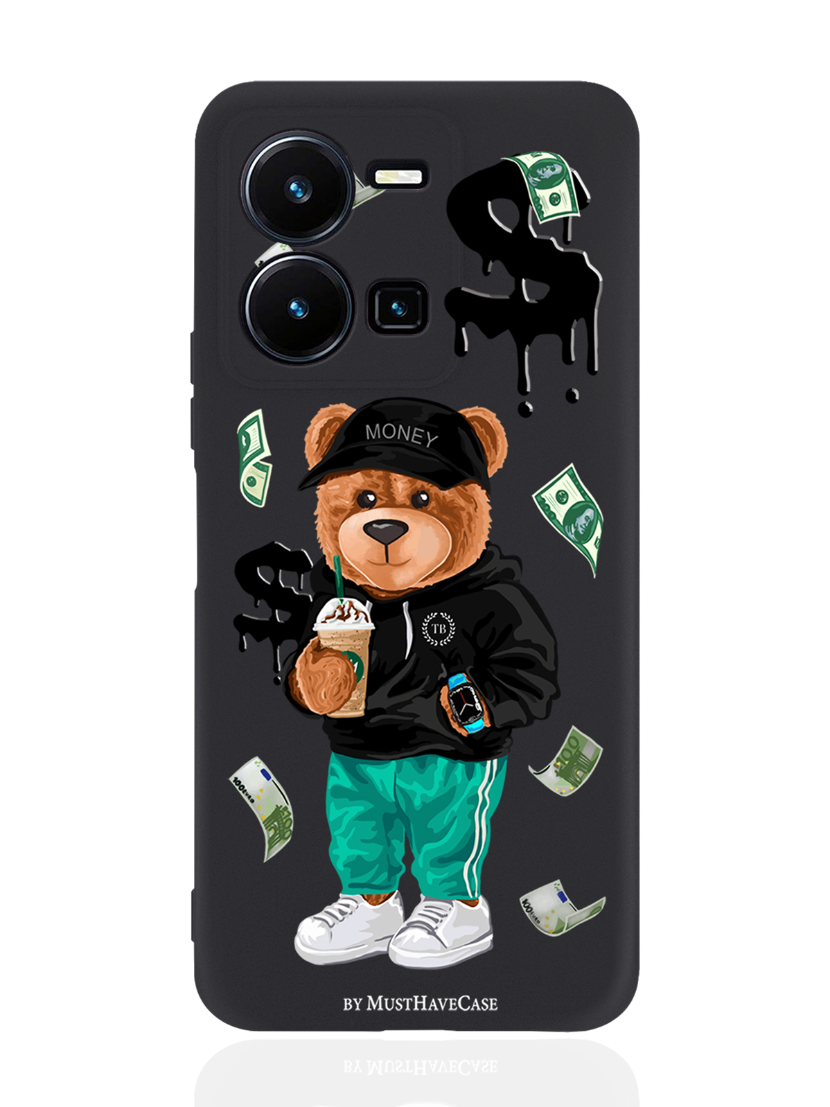 

Чехол MustHaveCase для Vivo Y35 Tony Bear/ Мишка Тони черный, Черный;зеленый;коричневый