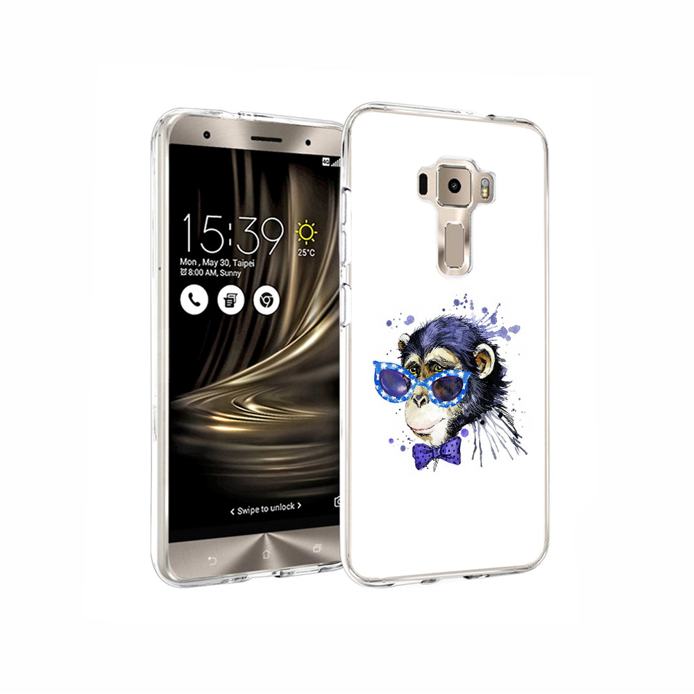 

Чехол MyPads Tocco для Asus ZenFone 3 акварельная обезьяна, Прозрачный, Tocco