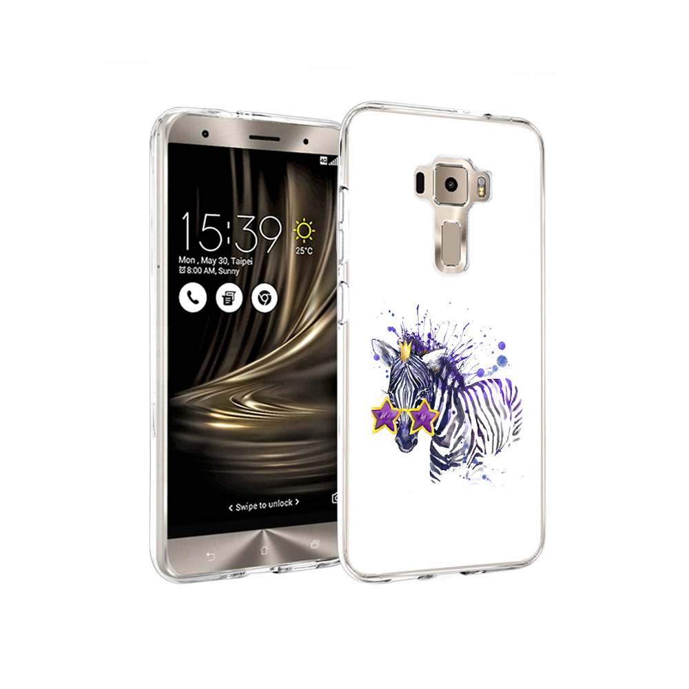 

Чехол MyPads Tocco для Asus ZenFone 3 акварельная зебра, Прозрачный, Tocco