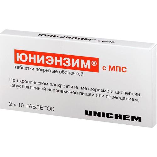 

Юниэнзим с мпс таблетки покрытые оболочкой №20