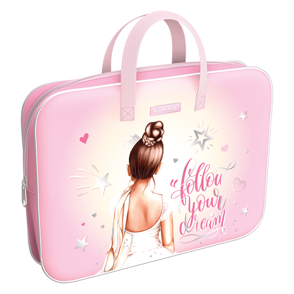 

Папка текстильная на молнии ErichKrause Pointes 59920 с ручками, A4+, Разноцветный