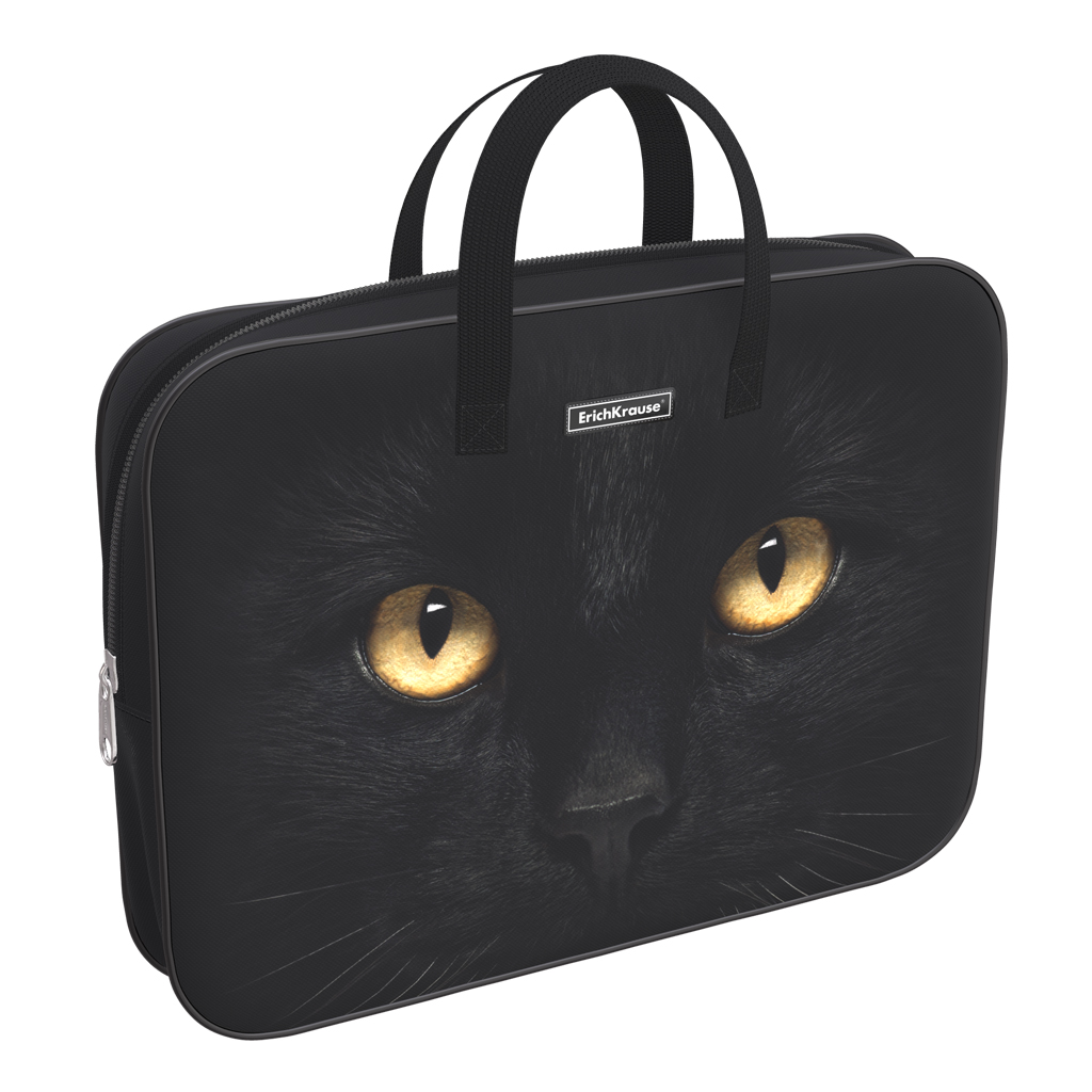 

Папка текстильная на молнии ErichKrause Black Cat 57412 с ручками, A4+, Разноцветный