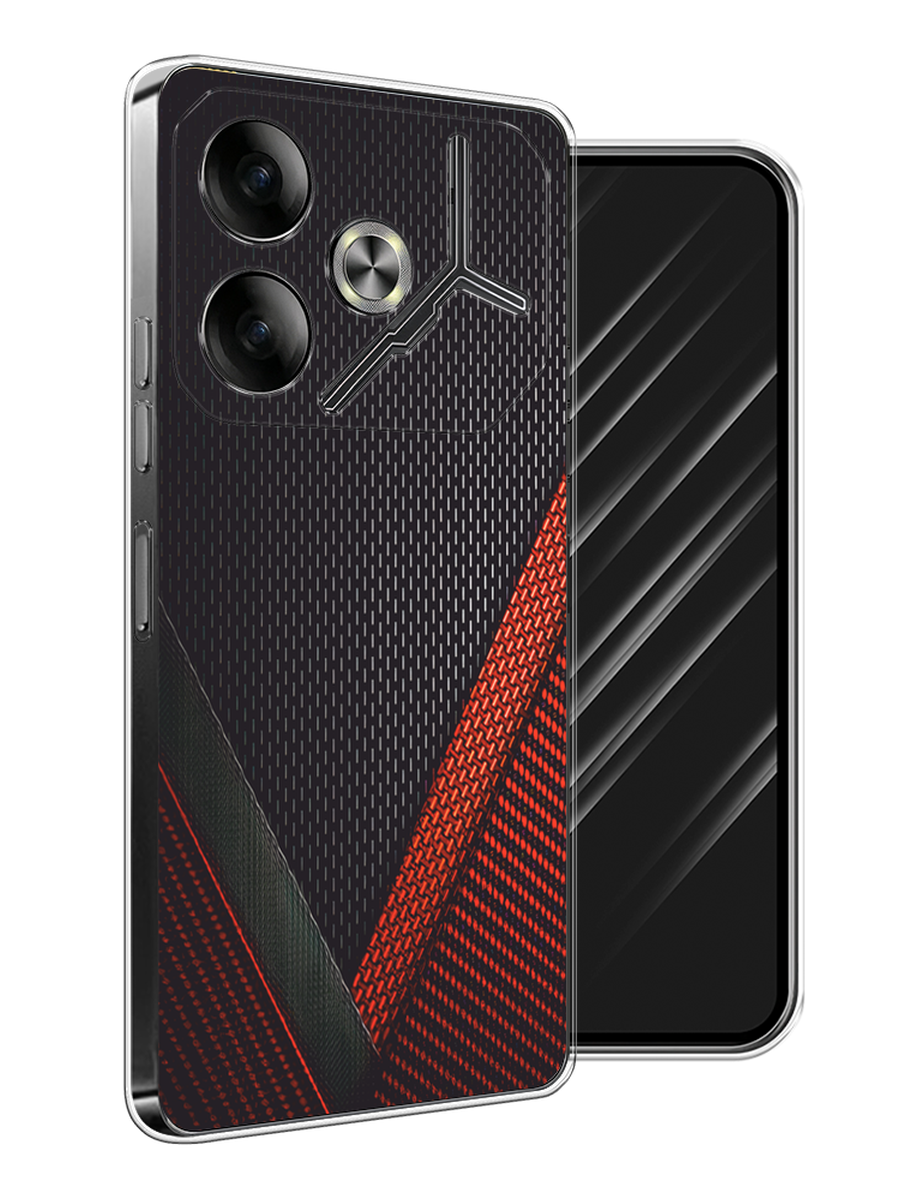 

Чехол Awog на Tecno Pova 6 "Красный карбон", Черный;красный, 305350-1