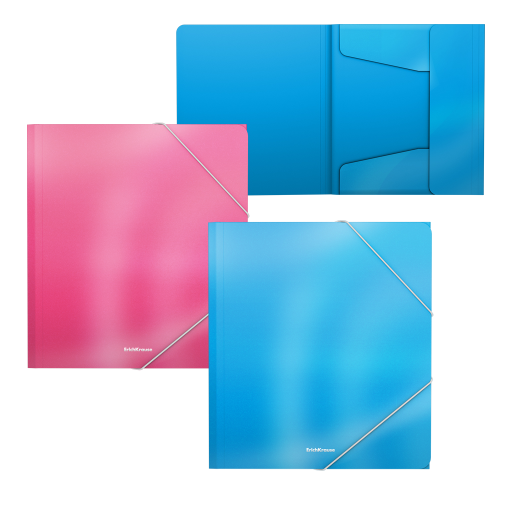 

Папка для тетрадей пластиковая ErichKrause Glossy Bubble Gum, 4 шт 55304, Разноцветный