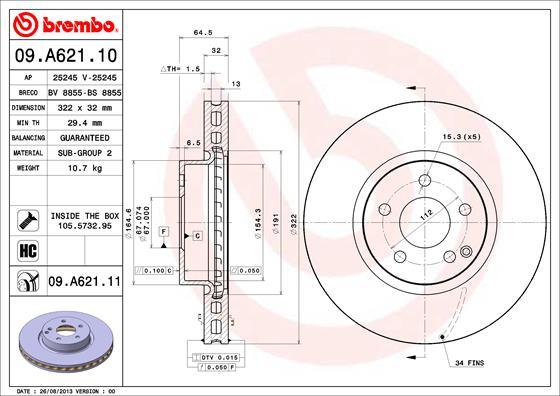 

Диск тормозной передн. с УФ покрытием MERCEDES-BENZ (BBDC) C-CLASS (W204) 01/08-> / MERCED