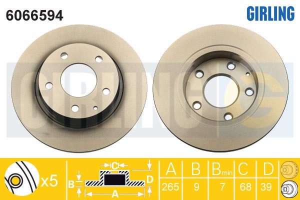 

Тормозной диск GIRLING 6066594