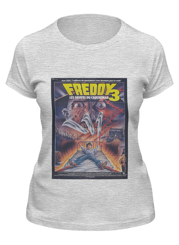 

Футболка женская Printio A nightmare on elm street 3 серая 2XL, Серый, A nightmare on elm street 3