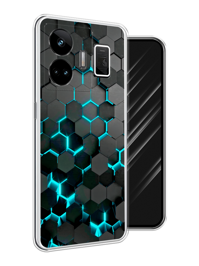

Чехол Awog на Realme GT Neo 5 5G/GT 3 "Соты бирюзовые", Черный;бирюзовый;синий, 2513650-1
