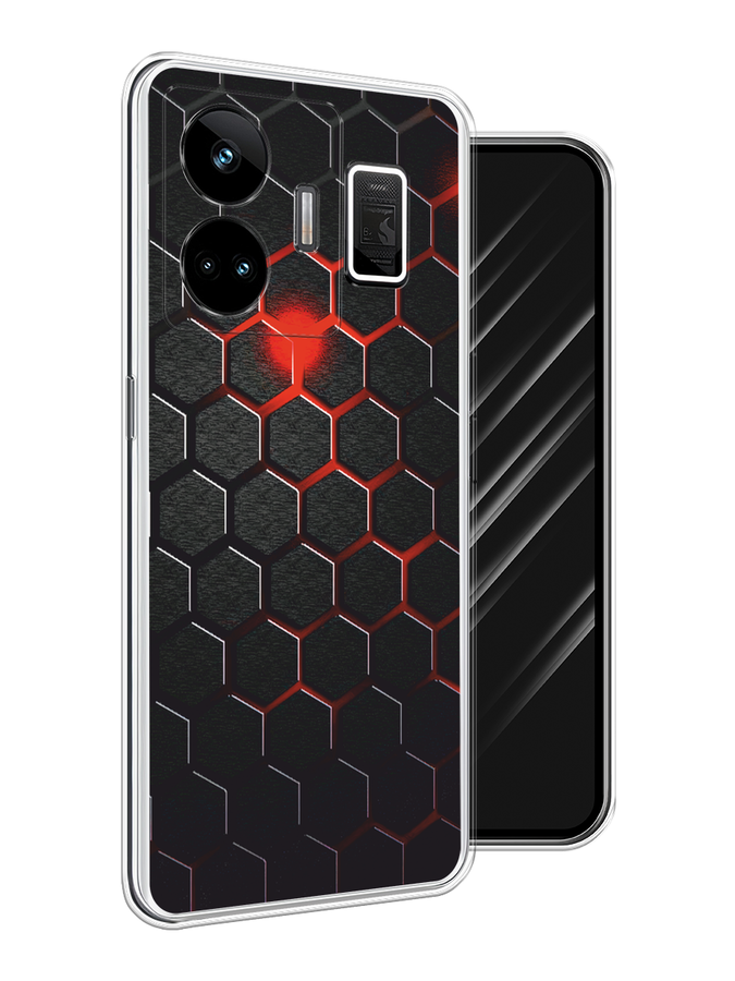 

Чехол Awog на Realme GT Neo 5 5G/GT 3 "Фон соты красные", Красный;черный, 2513650-1