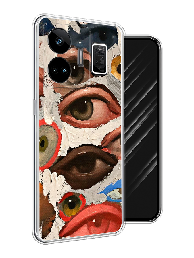 

Чехол Awog на Realme GT Neo 5 5G/GT 3 "Глаза масляная живопись", Серый;бежевый;красный, 2513650-1