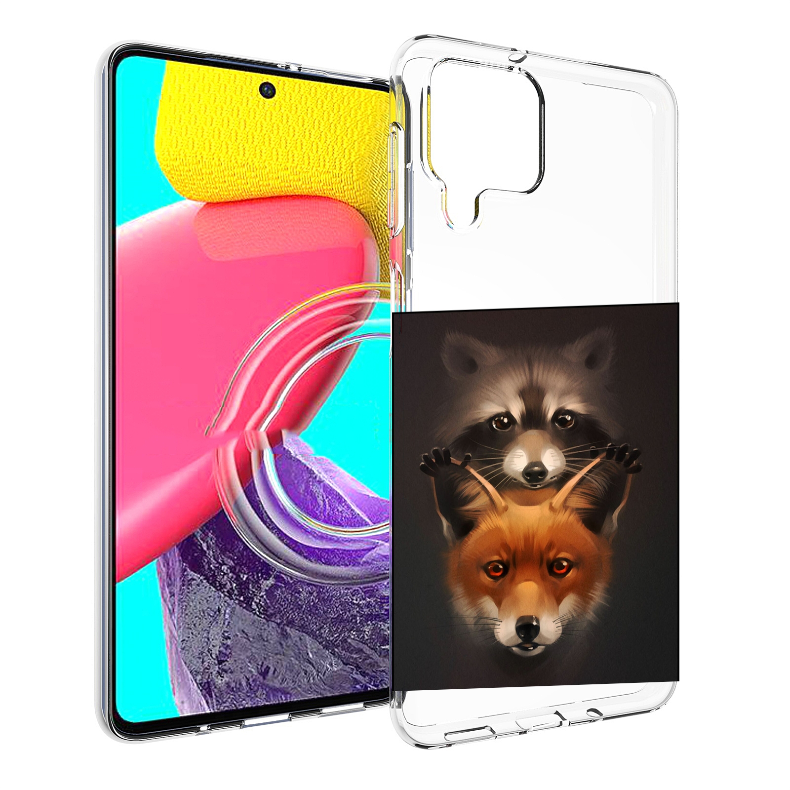 

Чехол Mypads Енотик-Лисенок Для Samsung Galaxy M53 (Sm-M536), Прозрачный, Tocco