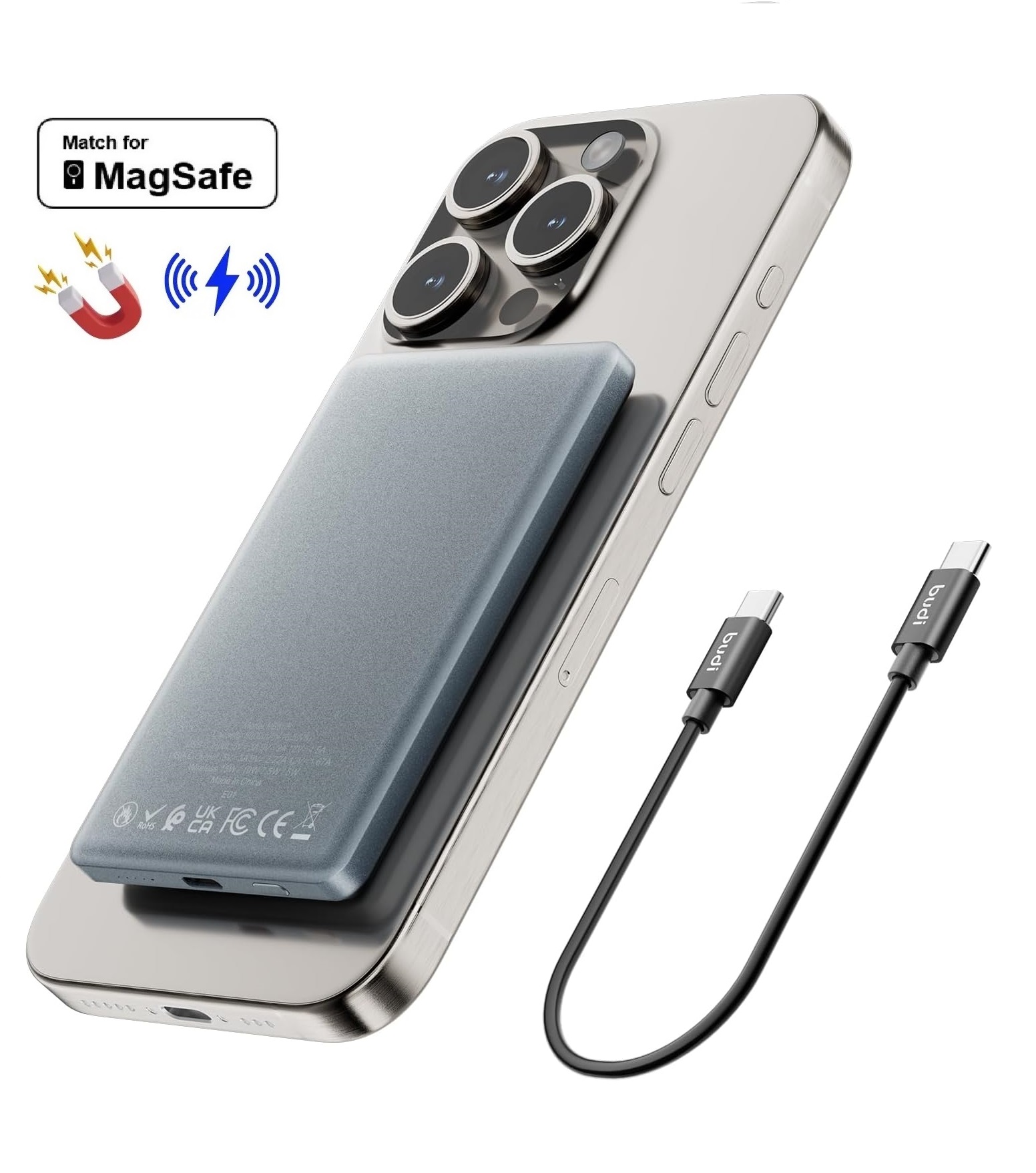 

Внешний аккумулятор Budi Power Bank 5000 мА/ч для мобильных устройств, (PB805H), Power Bank