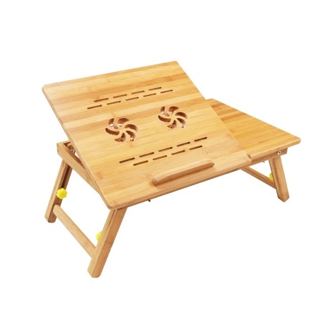 Столик для ноутбука Zitrek складной с охлаждением, из бамбука 55х35х28см