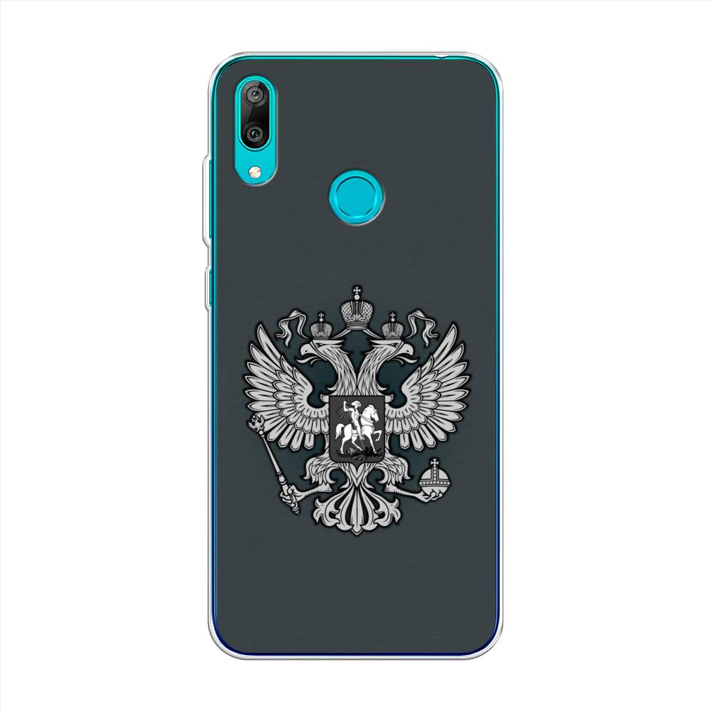 фото Чехол awog "герб россии серый" для huawei y7 2019