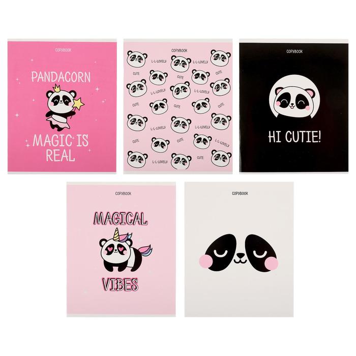 

Тетрадь 48 листов в клетку Calligrata P-P-Panda, обложка мелованный картон, УФ-лак, блок о