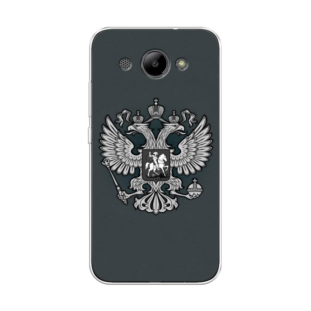 фото Чехол awog "герб россии серый" для huawei y3 2018