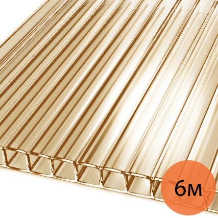 ULTRAMARIN поликарбонат сотовый коричневый янтарь 6000х2100х10мм КЛАСС ЭКОНОМ