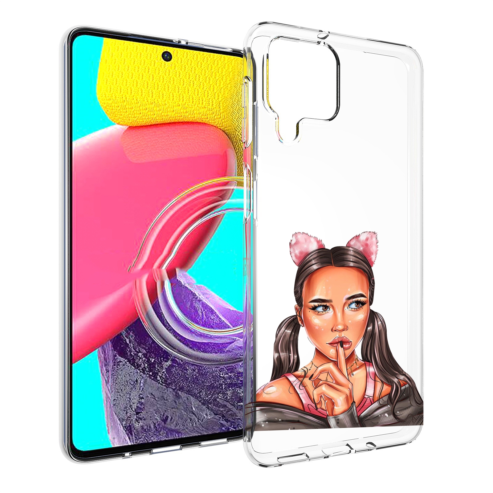 

Чехол MyPads девушка-тихо женский для Samsung Galaxy M53 (SM-M536), Прозрачный, Tocco