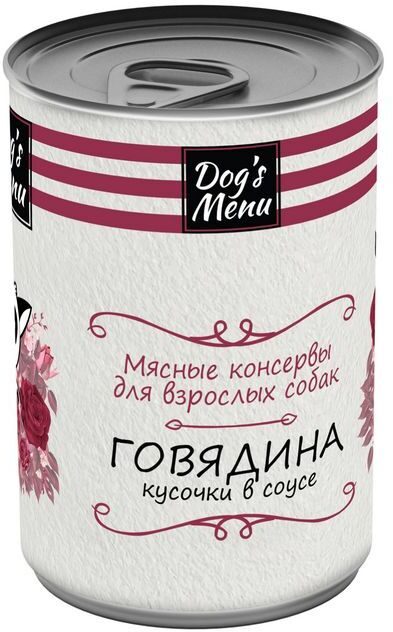 Консервы для собак Dog`s Menu, говядина, 750г