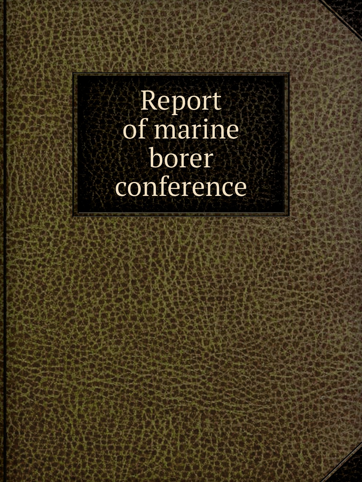 

Report of marine borer conference