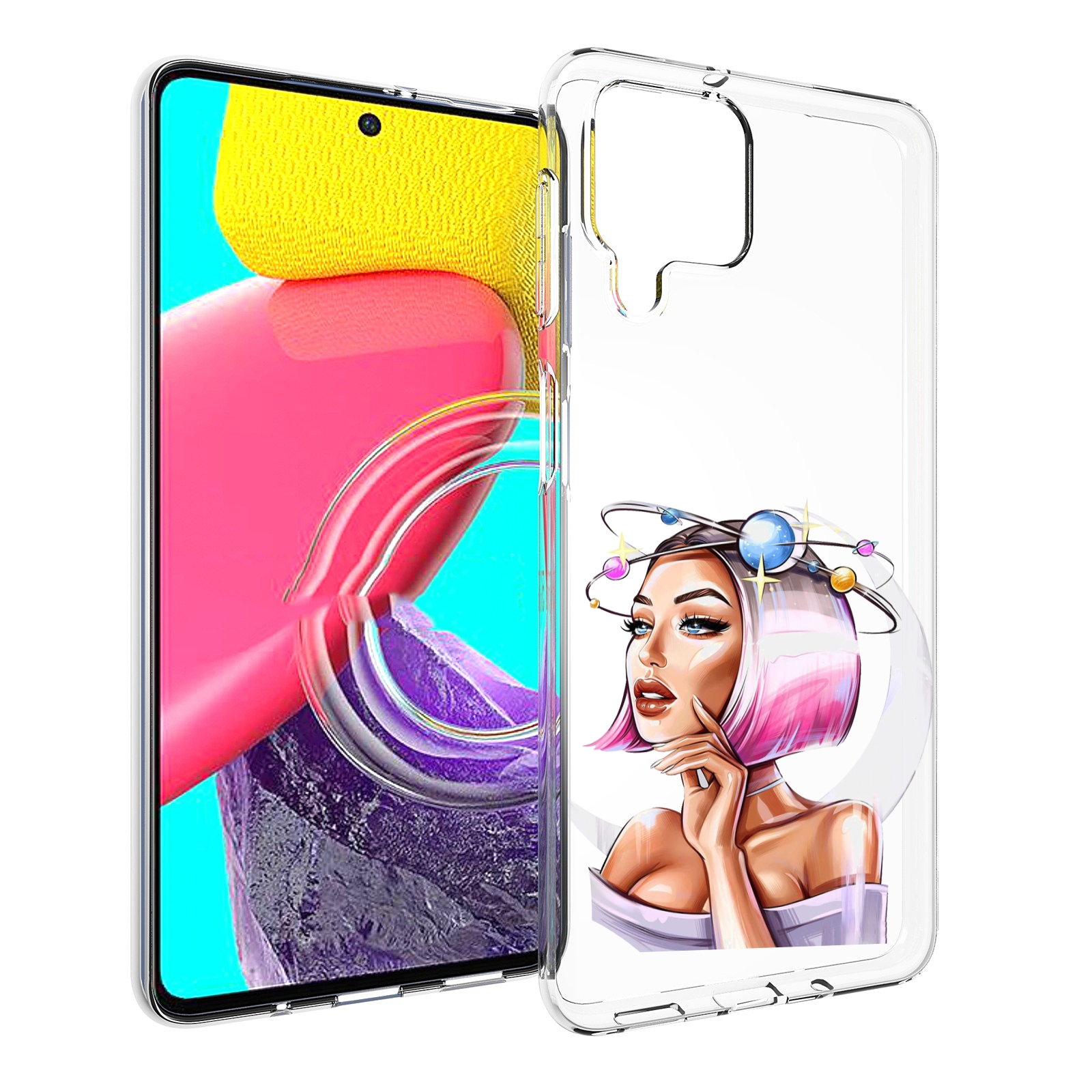 

Чехол MyPads девушка-с-планетами-на-голове женский для Samsung Galaxy M53 (SM-M536), Прозрачный, Tocco