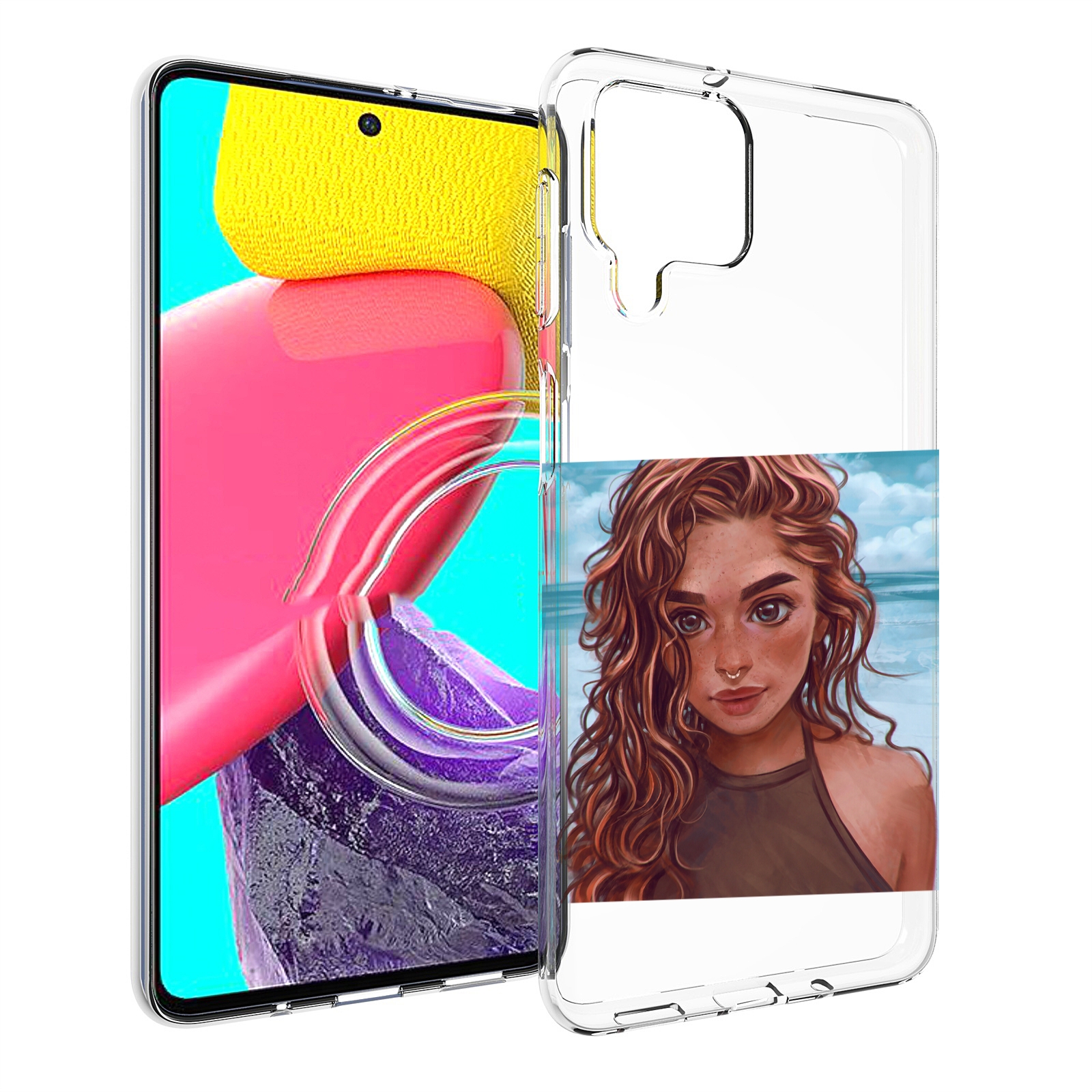 Чехол MyPads девушка-с-пирсингом-на-море женский для Samsung Galaxy M53 (SM-M536)