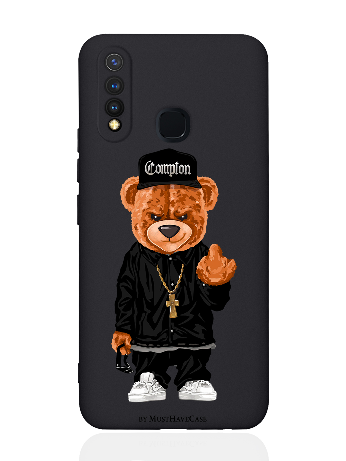 фото Чехол musthavecase для vivo y19/u3 мишка compton черный