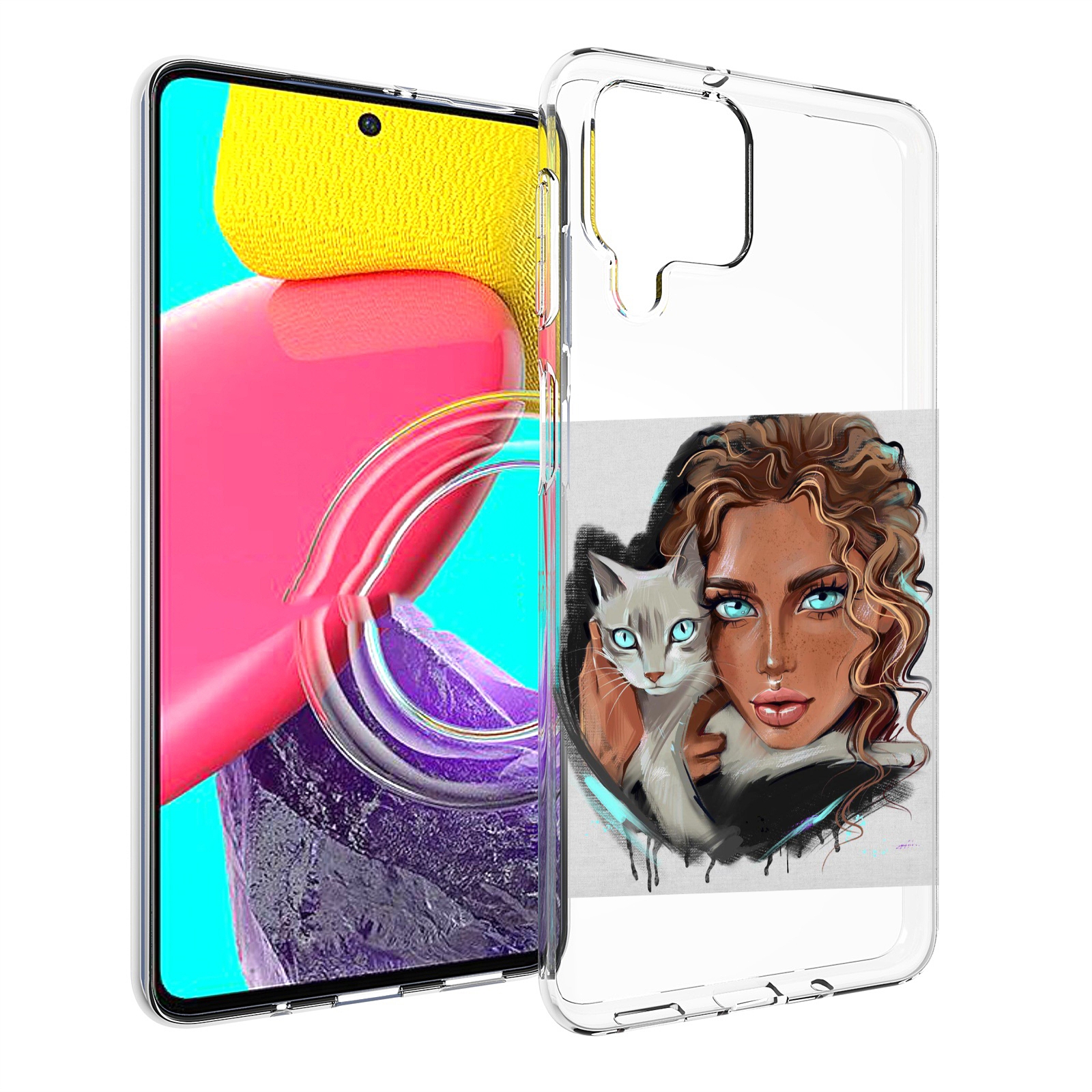 

Чехол MyPads девушка-с-котом-голубые-глаза женский для Samsung Galaxy M53 (SM-M536), Прозрачный, Tocco