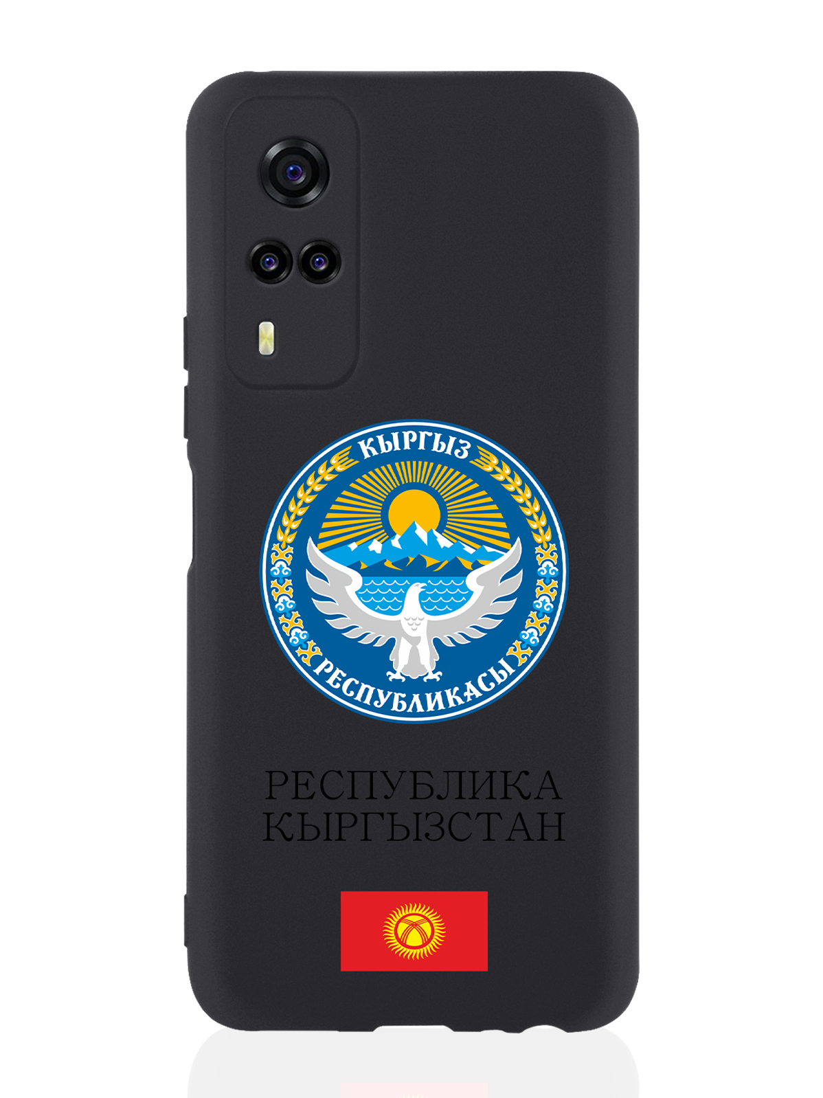 

Чехол для Vivo Y31/Y53S Герб Кыргызстана/ Киргизии черный, Разноцветный