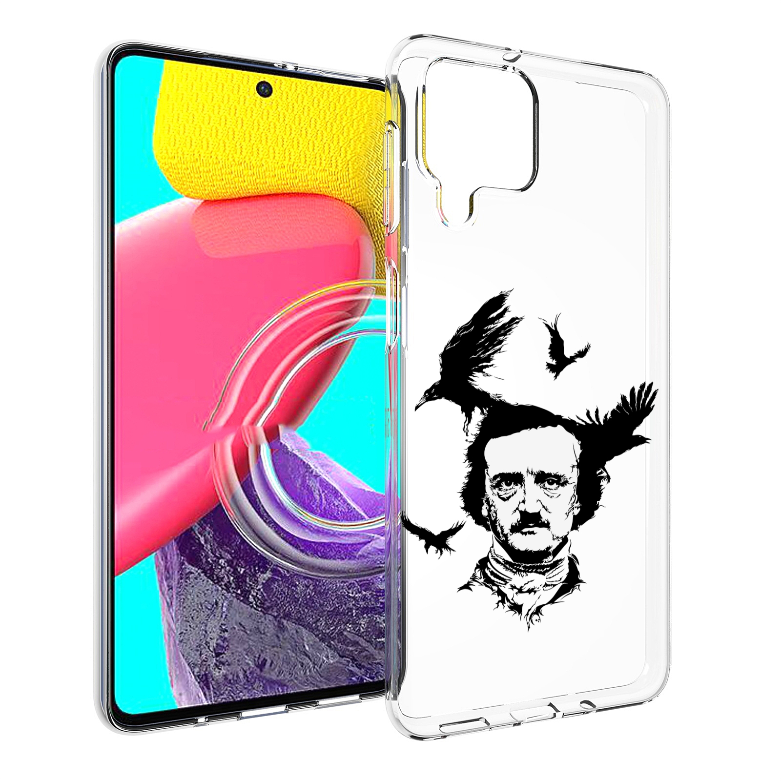 

Чехол MyPads Эдгар Аллан черно белый для Samsung Galaxy M53 (SM-M536), Прозрачный, Tocco