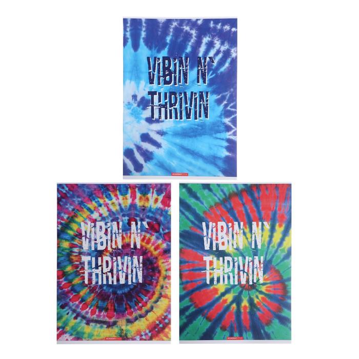 

Тетрадь А4, 48 листов в клетку "Надпись на тайдай", обложка мелованный картон, УФ-лак, бло