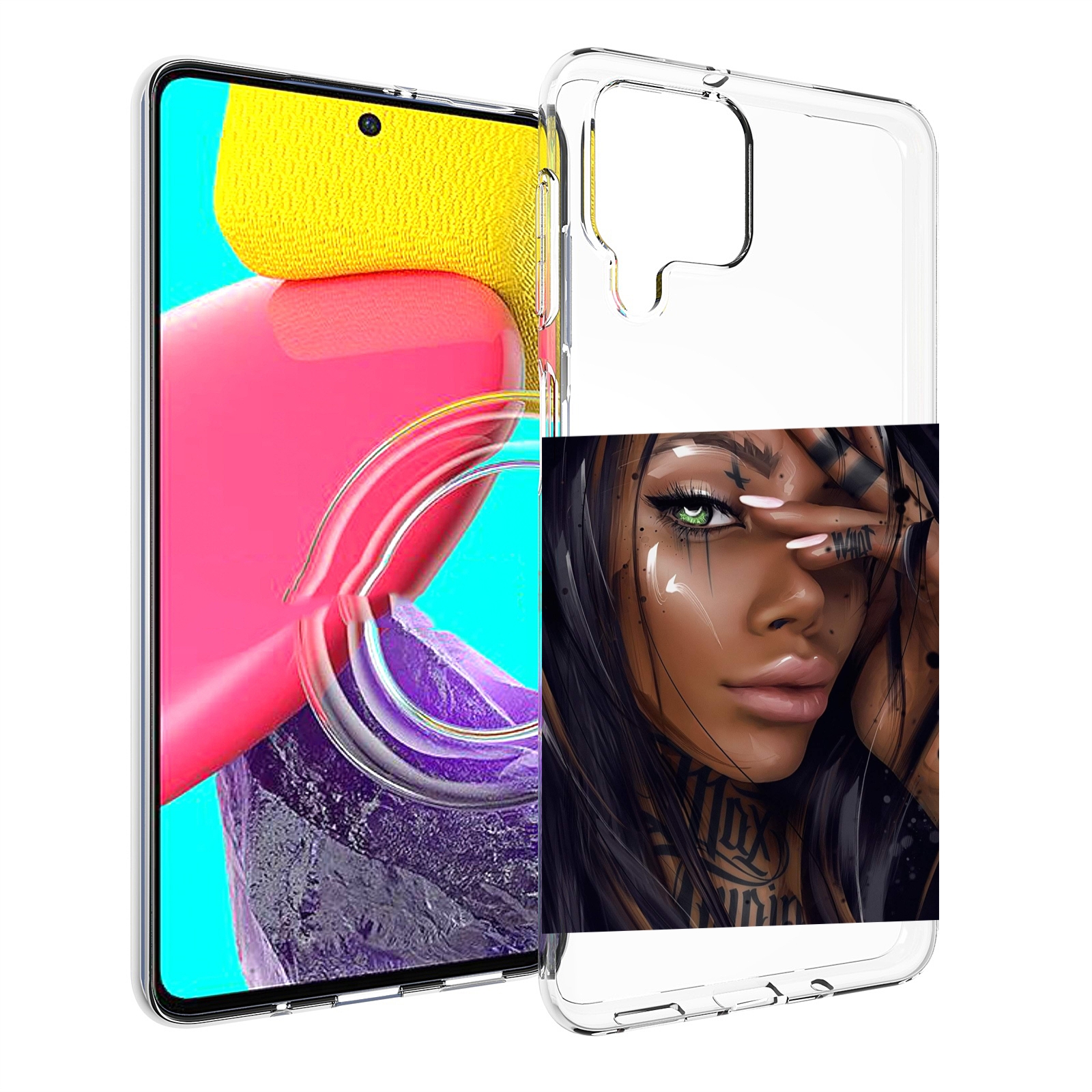 

Чехол MyPads девушка-с-зелеными-глазами-яркими для Samsung Galaxy M53 (SM-M536), Прозрачный, Tocco