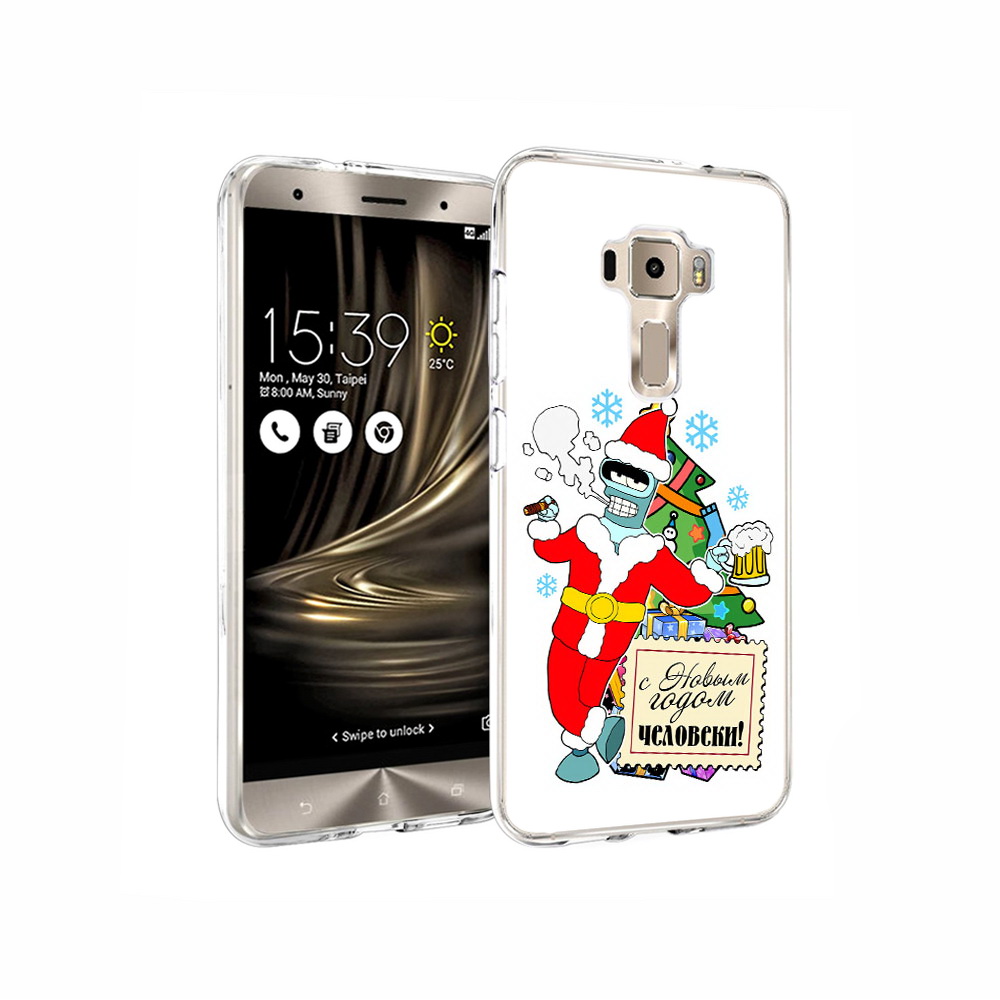 

Чехол MyPads Tocco для Asus ZenFone 3 С новым годом человеки, Прозрачный, Tocco