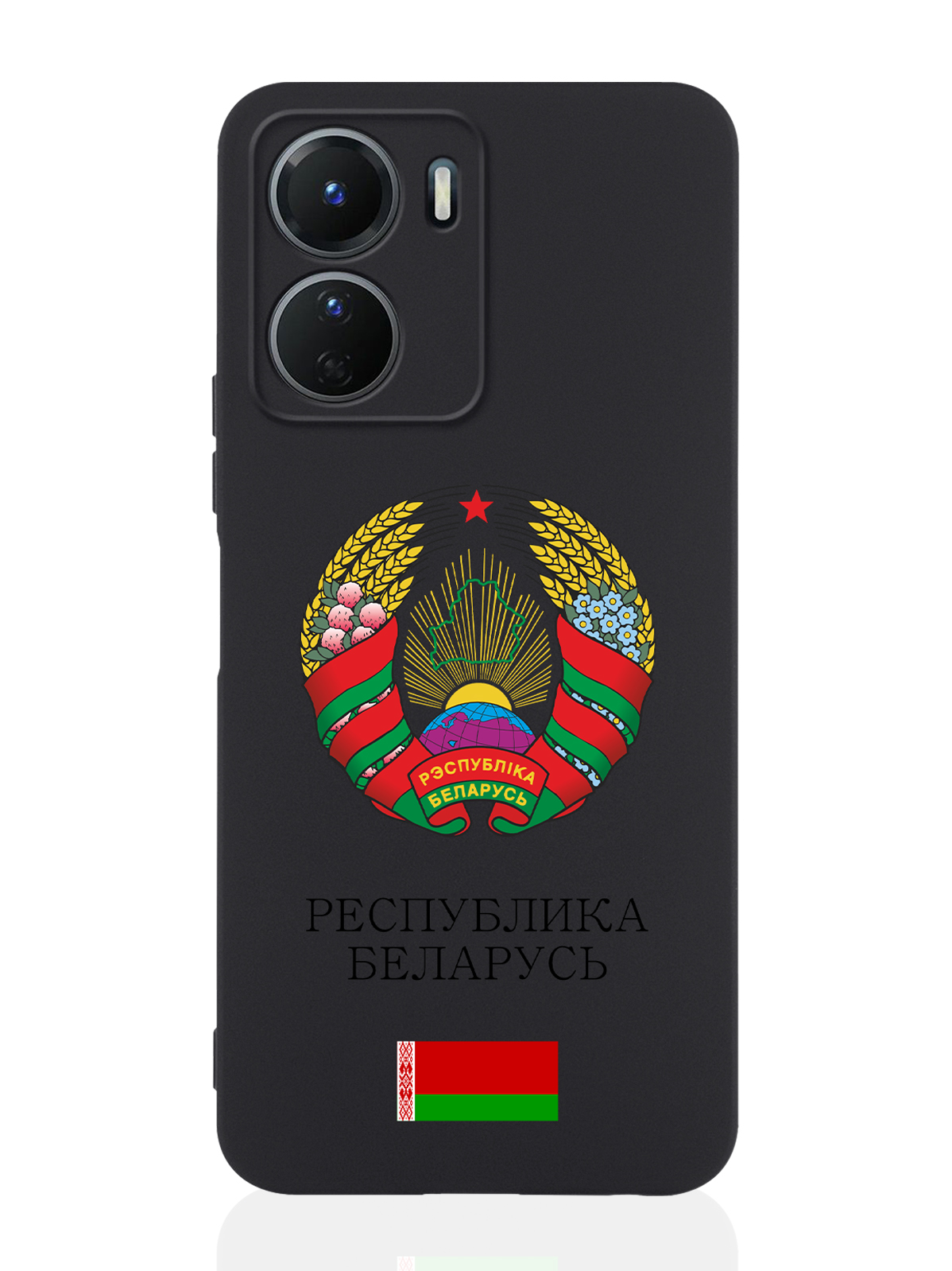 

Чехол для Vivo Y16 Герб Белоруссии/ Герб Беларуси черный, Разноцветный