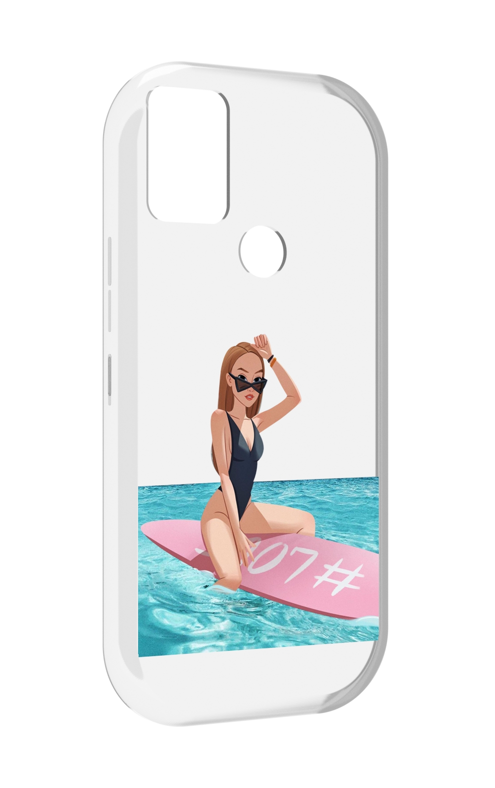 

Чехол MyPads девушка-на-серфе женский для UMIDIGI A9, Прозрачный, Tocco
