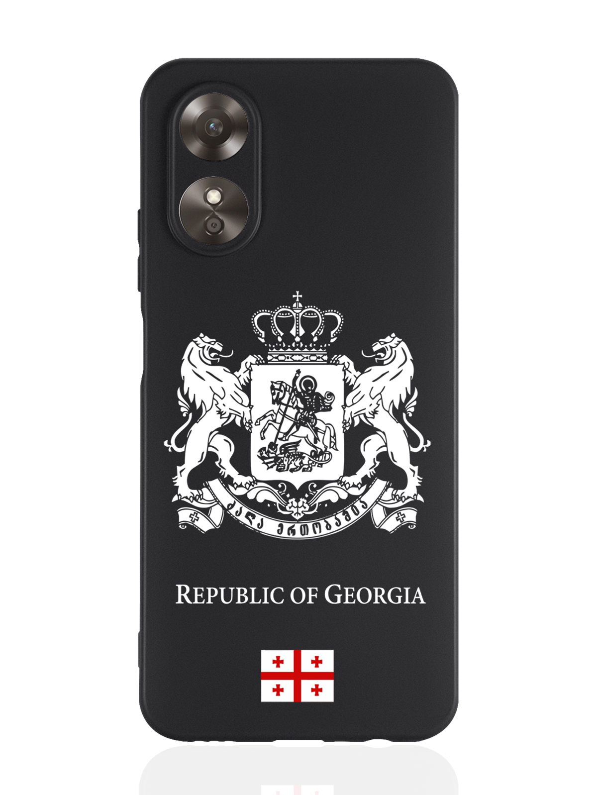 

Чехол SignumCase для Oppo A17 Белый Герб Грузии черный, Черный;золотистый