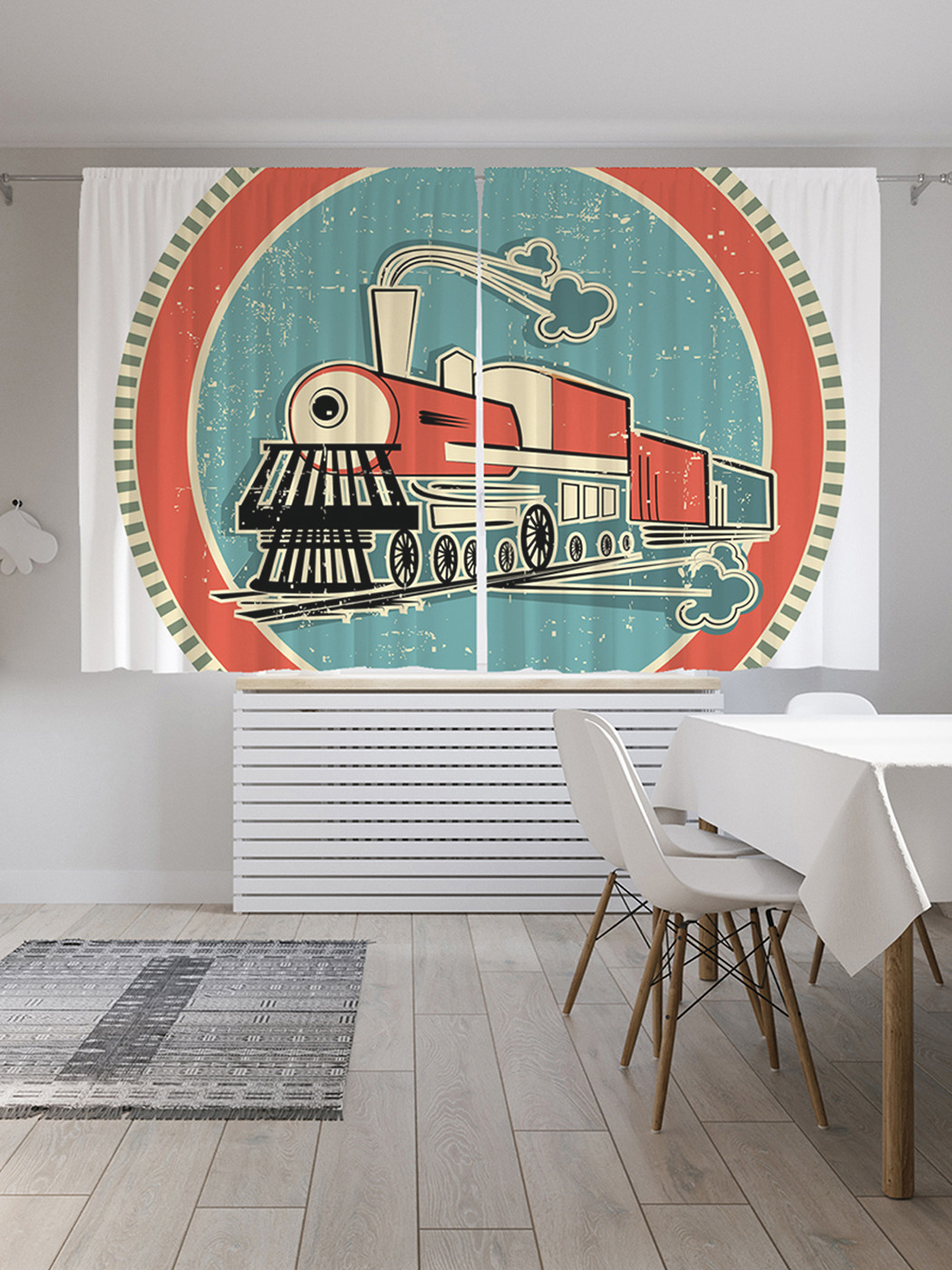 

Шторы с фотопечатью JoyArty "Поезд странствий" из сатена, 290х180 см