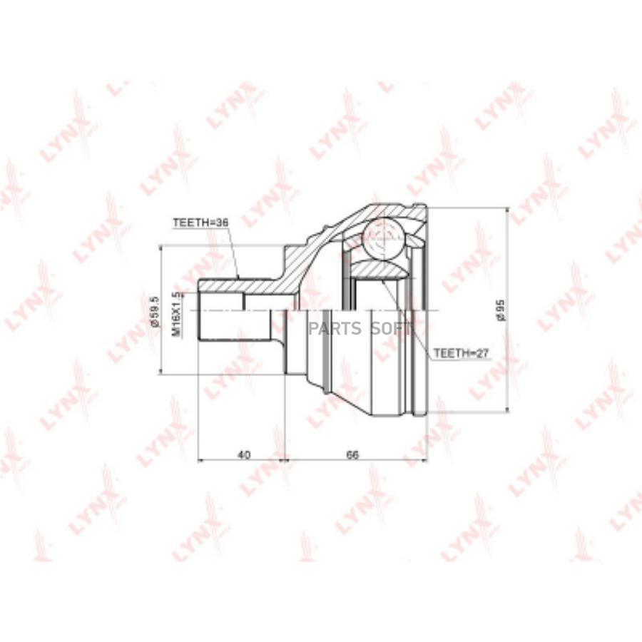

ШРУС наружный VW Passat (06-) AUDI Q3 (12-) SKODA Yeti (10-) комплект LYNX