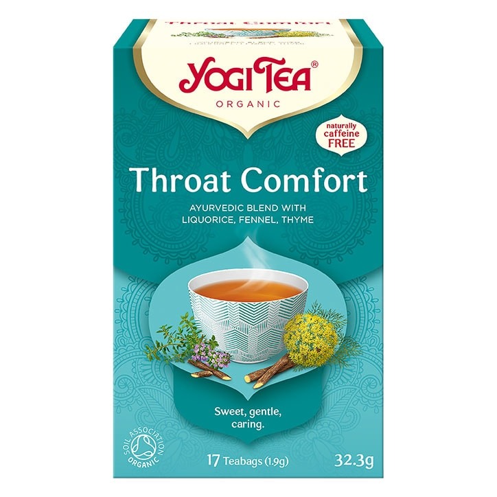 

Чай в пакетиках Yogi Tea Throat Comfort Комфорт для Горла, 17 пакетиков, Throat Comfort Комфорт для Горла