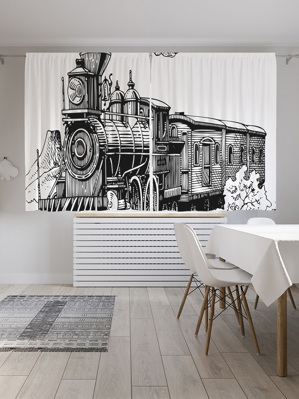 

Шторы с фотопечатью JoyArty "Старинный паровоз" из сатена, 290х180 см