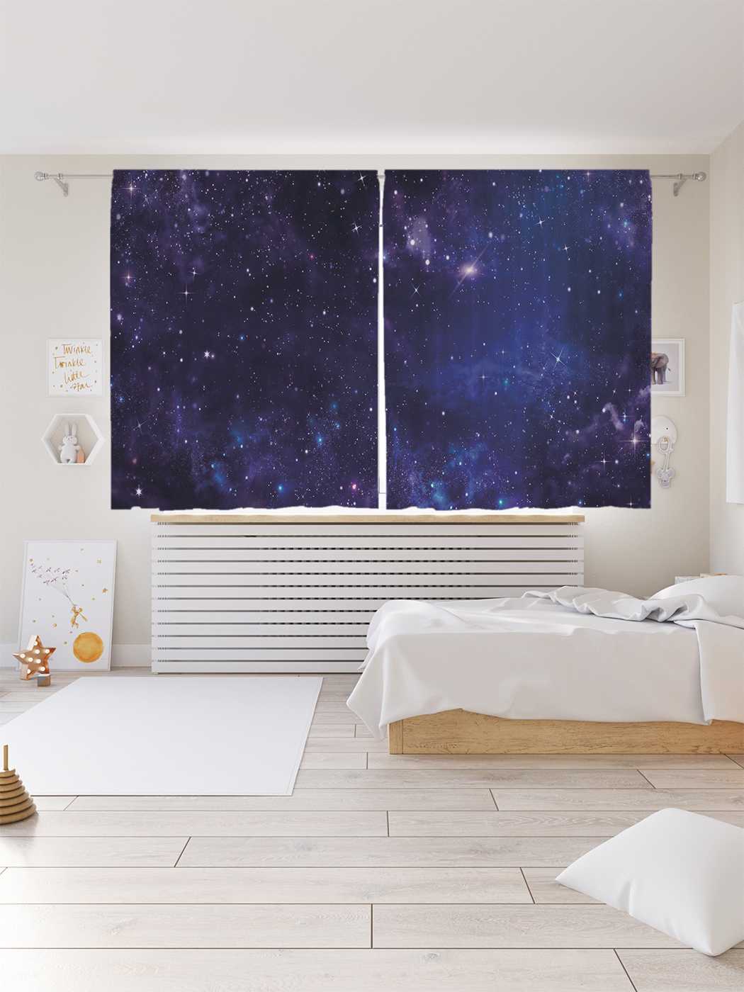 фото Шторы с фотопечатью joyarty "созвездие желаний" из сатена, 290х180 см