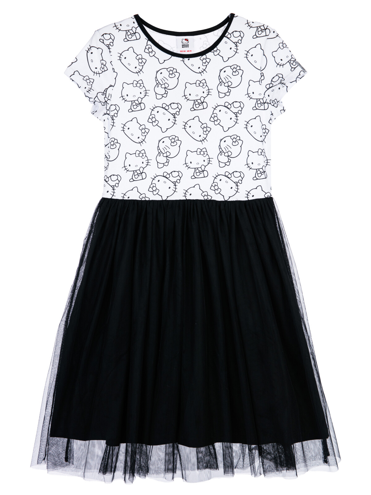 Платье детское PlayToday 12441110, белый,черный, 152