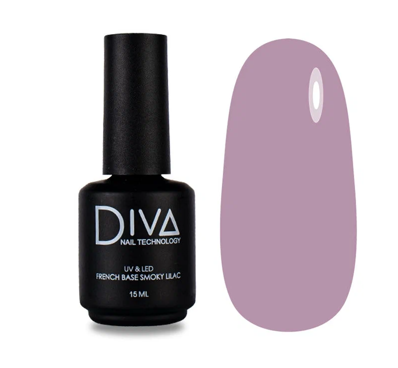 

База для гель-лака Diva Nail Technology каучуковая камуфлирующая светло-фиолетовая 15 мл, French