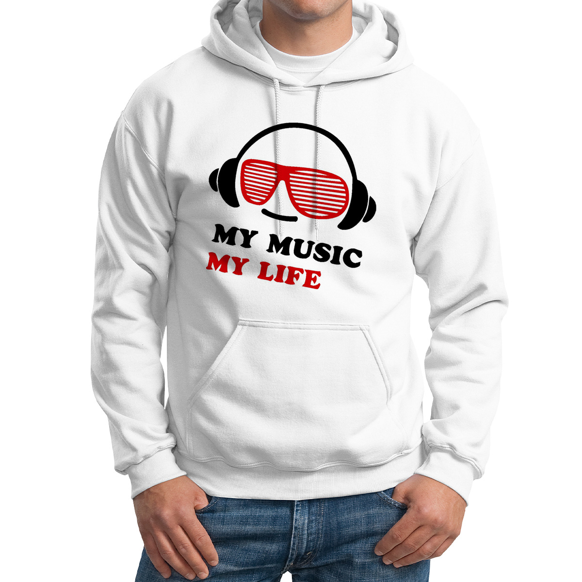 

Худи унисекс CoolPodarok My music My life Моя музыка моя жизнь белое 48 RU, M0113251