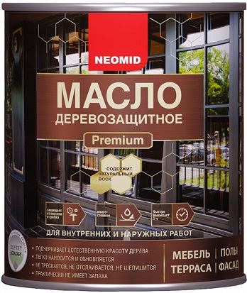 

Масло с Натуральным Воском Neomid Premium 0.75л Бесцветный Деревозащитное, Износостойкое д, Прозрачный