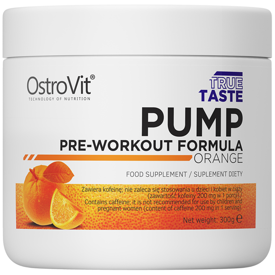 Предтреник OstroVit Pump Pre-Workout Formula, 300 г, апельсин