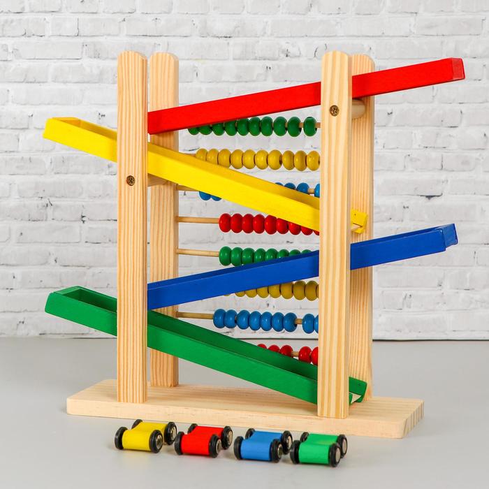 

Детская деревянная игрушка 2 в 1 «Автотрек + счёты» 31289,5 см