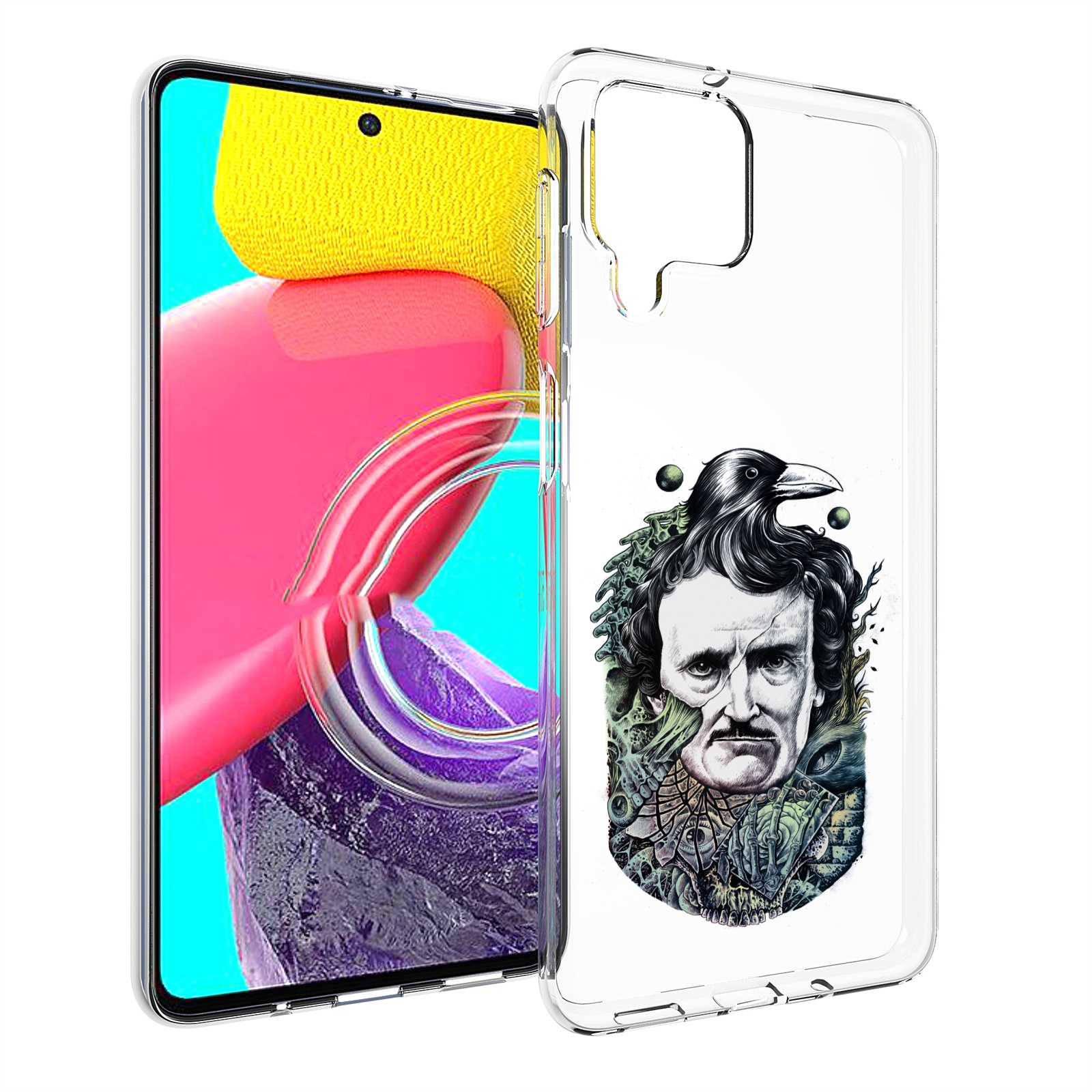 

Чехол MyPads Эдгар Аллан с вороном для Samsung Galaxy M53 (SM-M536), Прозрачный, Tocco